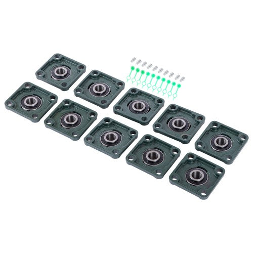 DURAFORCE 10 Pcs UCP204-12 Pillow Block Flange Bearing 3/4" Bore 4 Bolt Solid Base