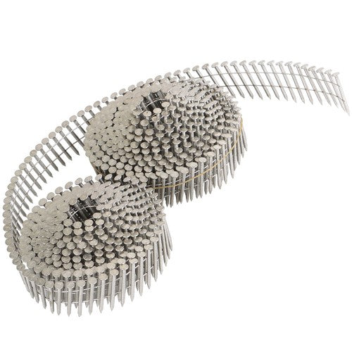 DURAFORCE 3600Pcs 15 Degree Wire Coil 1-1/4” ×.09” Ring Shank Stainless Steel Siding Nails