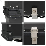 DURAFORCE Black 45L Motorcycle Top Case Tail Box Thick Aluminum Hard Trunk With Backrest