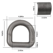 DURAFORCE 2 Pack 1" Weld On Forged D Ring with Welding Clip 47,000 LBS Fracture Strength