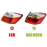 DURAFORCE For 2013-2015 Honda Accord Sedan EX LX Sport Halogen Outer Tail Lights LH & RH