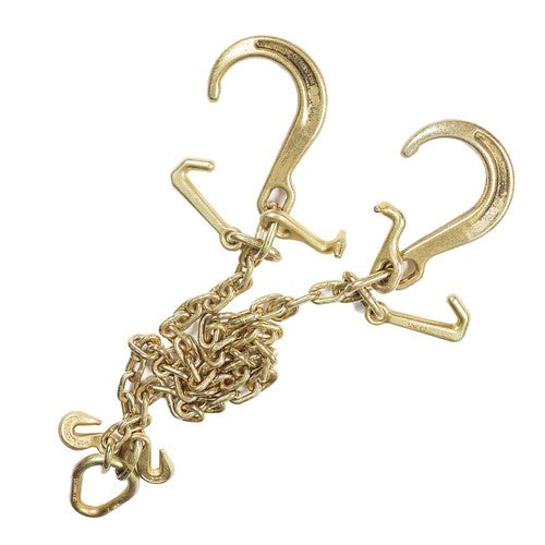 DURAFORCE V-Chain Bridle w/8"Medium J Hooks,T- Hook&J-Hook w/ Grab Hooks 5/16''x3' G70