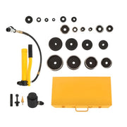 DURAFORCE 15 Ton 1/2" to 4" Hydraulic Knockout Punch Driver Tool Kit with 10 Dies