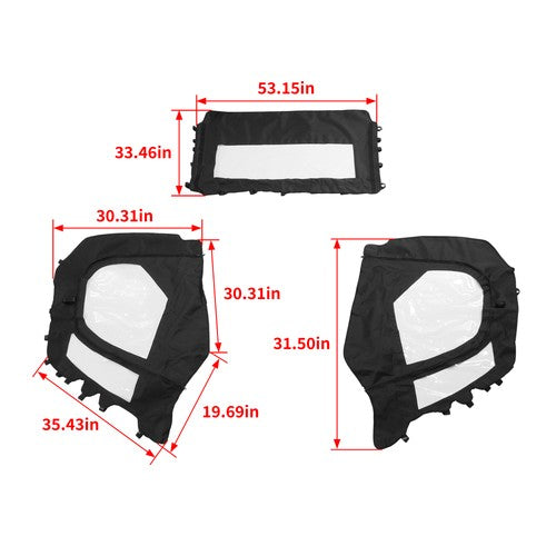 PVC Soft Half Door Enclosure Black Clear for T-Boss 550 750 560 760 UTV