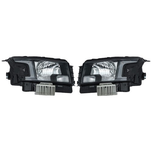 DURAFORCE Headlight Replacement Fit For Nissan Frontier 2022-2023 LH+RH Clear Lens Halogen