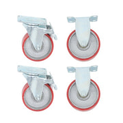 DURAFORCE 4 Inch - 4 Industrial Casters - two with brakes, two without