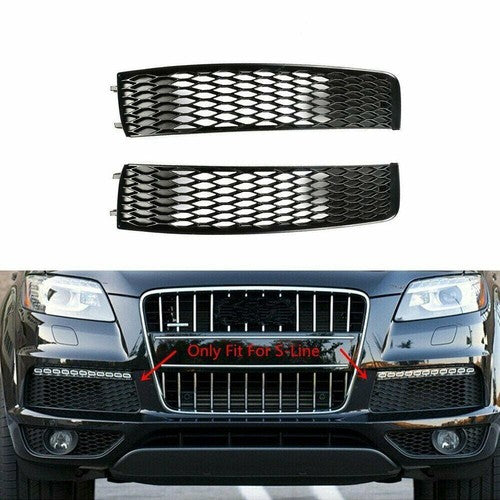 DURAFORCE 2Pcs Front Bumper Outer Grille Left+Right For Audi Q7 S-line Sport 2011-2015