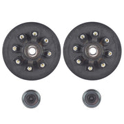 DURAFORCE 2 Pack 12"x2" Trailer Brake Hub Drum Kit 8 on 6.5" Bolt Pattern for 7000lbs Axle