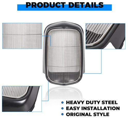 Steel Radiator Front Grille Shell for 1932 Ford Hot Rod Smooth Insert