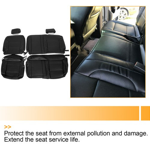 DURAFORCE For 14-2018 Chevy Silverado LT DOUBLE Cab Full Set Seat Cover Black Replacement