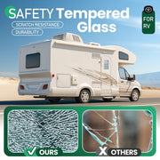 DURAFORCE Tempered Glass Entry Door Clear Window for Universal RV, Trailer, Motorhome