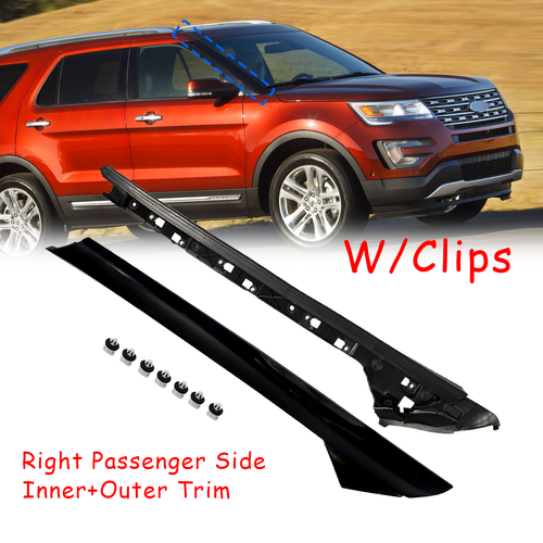 DURAFORCE Right Side Windshield A-Pillar Molding INNER OUTER Trim For 11-19 Ford Explorer