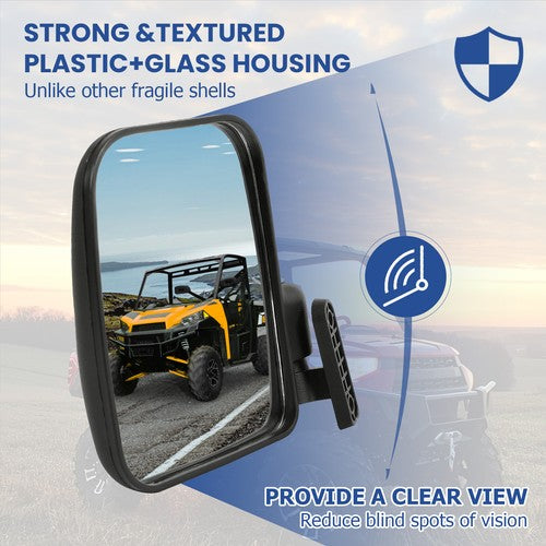 Pair Side Rear View Mirror Set for Polaris Ranger XP 900 2013-2019 LH RH