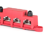 DURAFORCE Red 4 Post Busbar Bus Bar Power Distribution Block With Cover 5/16" 12V 250A