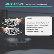 DURAFORCE Driver + Passenger Side Headlight Projector Headlamps For Toyota Camry 2012-2014