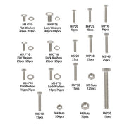 DURAFORCE 1600PCS of M6 M4 M5 Heavy Duty Nuts Flat and Bolts & Lock Washers Assortment Kit