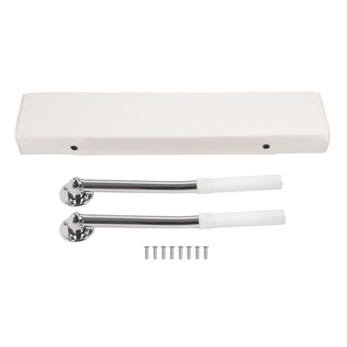 DURAFORCE Seat Backrest W/Folding Arms For Universal Boat Leaning Post White + Silvery