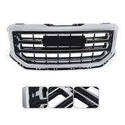 DURAFORCE Black Fit For GMC Sierra 1500 2016-2017 2018 Chrome Front Bumper Upper Grille