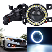 DURAFORCE Pair Projector Angel Eyes White LED Halo Fog Light DRL For 2016-2019 Honda Civic