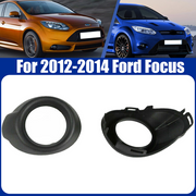 DURAFORCE Pair Matte Black Front Bumper Fog Light Cover Bezels For 2012-2014 Ford Focus