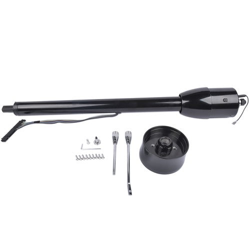 DURAFORCE Manual Column Floor Shift Tilt Steering Column w/ Wheel Adapter No Key Black 32"