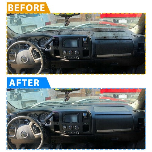 Black Dash Cover Textured Overlay for Silverado 1500 LS LT 2007-2013 1-Piece