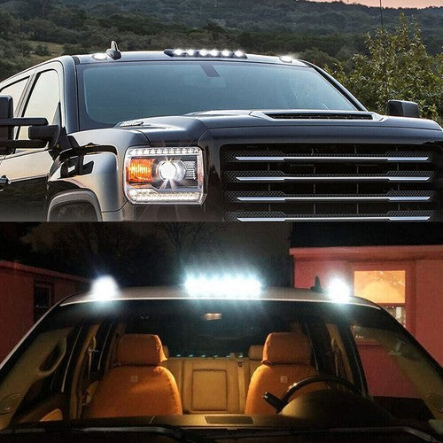 DURAFORCE 3x White LED Cab Roof Marker Lights For 2007-13 GMC Sierra 1500 2500 HD 3500 HD
