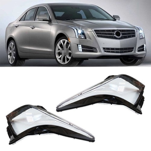 DURAFORCE Front Headlight Lamp Lens Cover Side For Cadillac ATS 2013-18 Left+Right