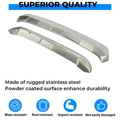 Front Plus Rear Bumper Skid Plate Valance Lower Cover For Toyota RAV4 2019 To 23 Silver