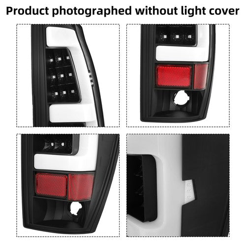 LED Tube Bar Black Smoked Tail Lights Pair for 2002-06 Chevy Avalanche 1500 2500
