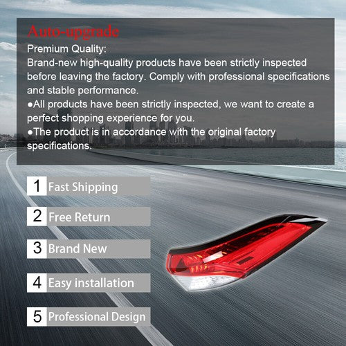 DURAFORCE Passenger Right Side Tail Light Assembly Halogen For Toyota Corolla 2020-2021