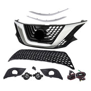 DURAFORCE Front Bumper Grille Set W/Trim Molding & Foglights For Nissan Murano 2015-2018