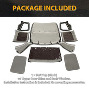 DURAFORCE Soft Top FOR HALF DOORS BLACK Replacement 9870217 For 87 88-95 Jeep YJ Wrangler