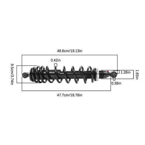 DURAFORCE 2016-2018 For Yamaha Wolverine 700 Monotube Front Shocks Absorber