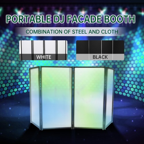 DURAFORCE DJ Event Facade White & Black Scrim Metal Frame Booth +Travel Bag Case