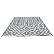 DURAFORCE Gray & White 9x12FT Waterproof Plastic Straw Rug For Camping Outdoor Carpet