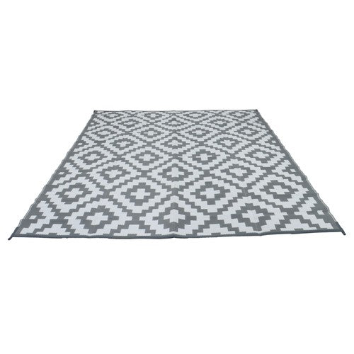 DURAFORCE Gray & White 9x12FT Waterproof Plastic Straw Rug For Camping Outdoor Carpet
