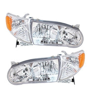 DURAFORCE Headlights Replacement w/Corner Fit For Toyota 2001-2002 Corolla L+R Combo Set