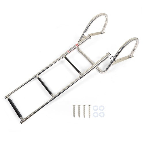 DURAFORCE 3 Steps Ladder Stainless Steel in-Board Telescoping For Marine Boat Yacht New