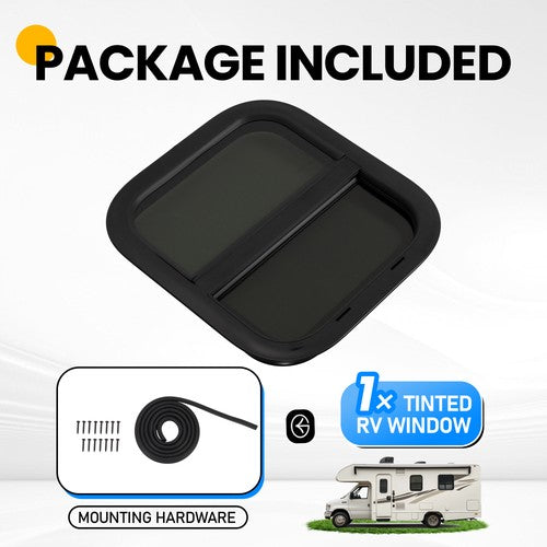 Vertical Slider 14x16 Aluminum RV Window with Trim Ring Tempered Glass for Camper