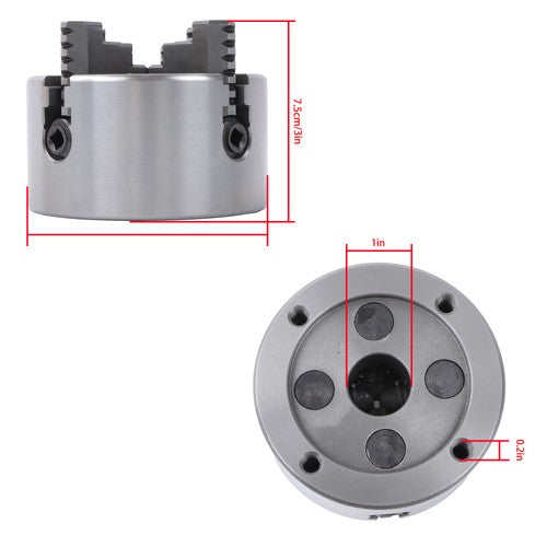 DURAFORCE K72-100 4Inch 4-Jaw Metal Lathe Chuck Independent Reversible Jaws Key Handle New