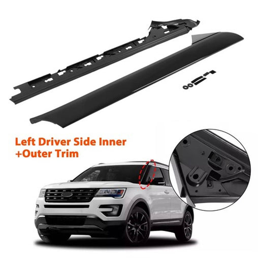 DURAFORCE Left Side Windshield A Pillar Molding Inner Outer Trim for Ford Explorer 11 19