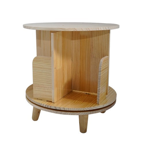 DURAFORCE Mini Desktop Bookshelf Organizer Wooden Storage Bookshelf w/ Legs 31cm Height
