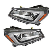 DURAFORCE Headlights Halogen W/LED Tube Headlamps For GMC Acadia 2013-2016 2PCS Clear Lens