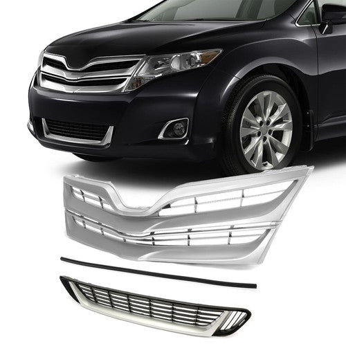 DURAFORCE Upper Lower Grille Grille Molding for Toyota Venza 2013 2014 2015 2016