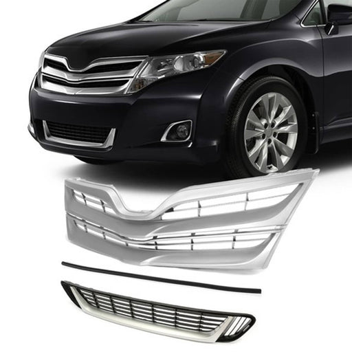 DURAFORCE Upper Lower Grille Grille Molding for Toyota Venza 2013 2014 2015 2016