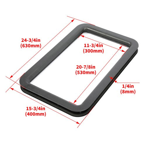 15.7 x 24.8 Black RV Entrance Door Window Frame for Camper Trailer