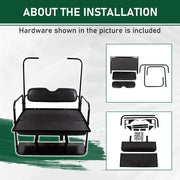 DURAFORCE For 1995-up EZGO TXT Rear Back Seat Kit with Fold Down Pad Black Cushions
