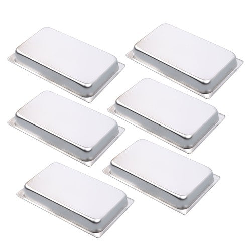 DURAFORCE 2.5 Inch Deep 6 Pack Full Size Restaurant Steam Table Pans Without Lid