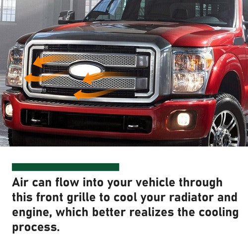 DURAFORCE Front Mesh Chrome Grille Grill Covers For 2011-2016 Ford F250 F350 Super Duty
